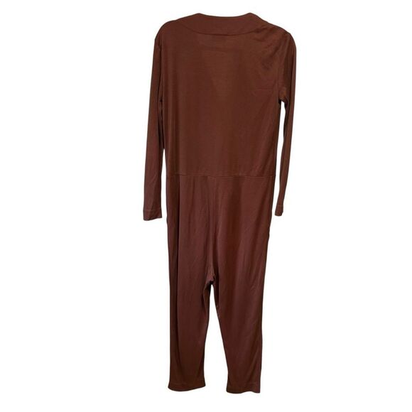 Revolve by Malene Birger Slinky Brown Wrap Front Jumpsuit (no button) - Picture 9 of 11